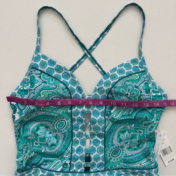 Bleu Rod Beattie COASTAL COOL PLUNGE ONE-PIECE SWIMSUIT Size 8 Women - Picture 8 of 15